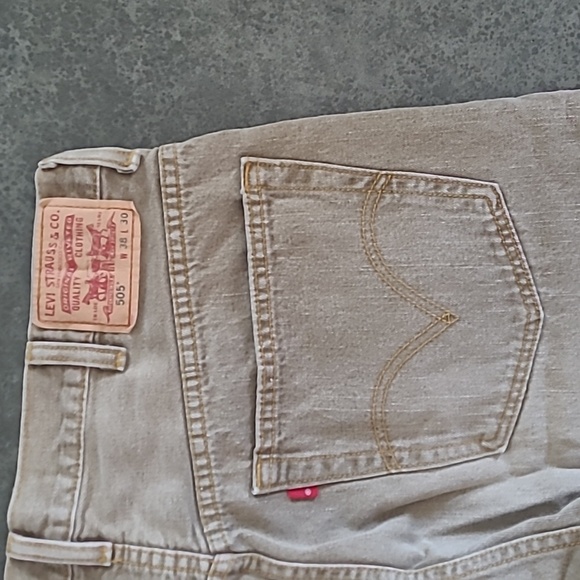 LEVI'S 505 REGULAR FIT BROWN TAN JEANS 38X30 - Picture 4 of 7